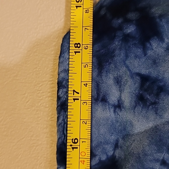 Raviya womens Sm rayon blue tie dye spaghetti straps huge hem width - Picture 9 of 11